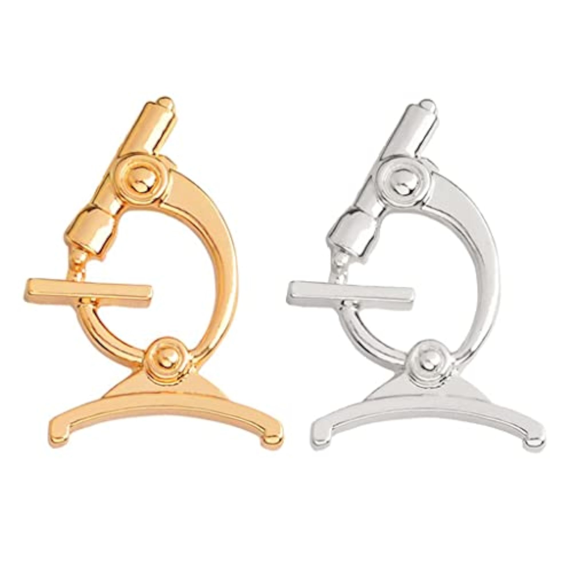 Creative Microscope Shape Brooch, Golden Corsage